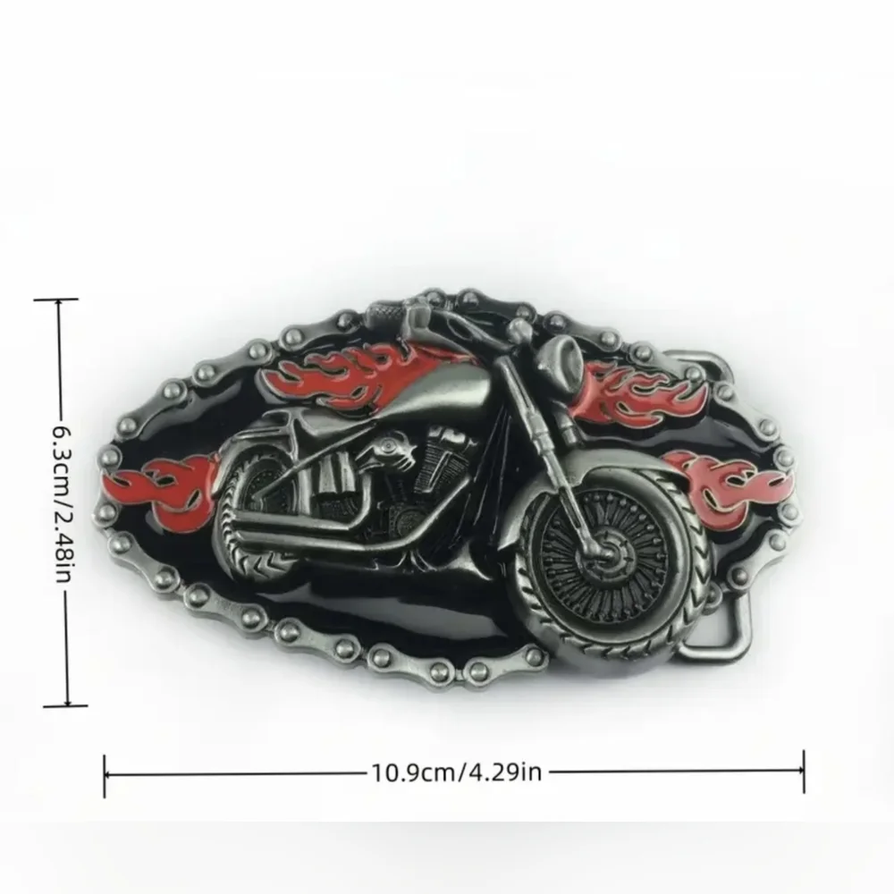 New Motorcycle Belt Buckle with Flames, T3MISB7G